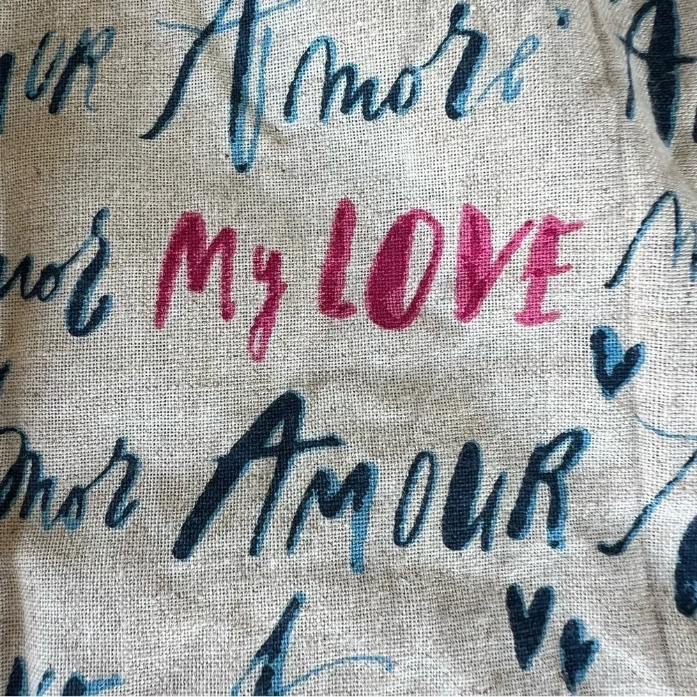 Anthropologie Linea Carta Language of Love Pleated Apron Cotton Linen Amour NWT